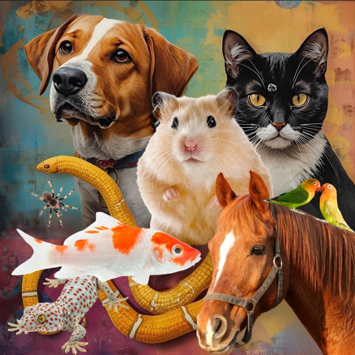 Collage of pet animals